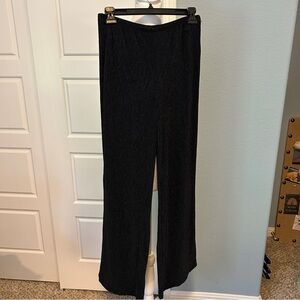 TAHARI Women’s Textured Black Wide Leg Pull-on Dressy / Work Pants Size Small